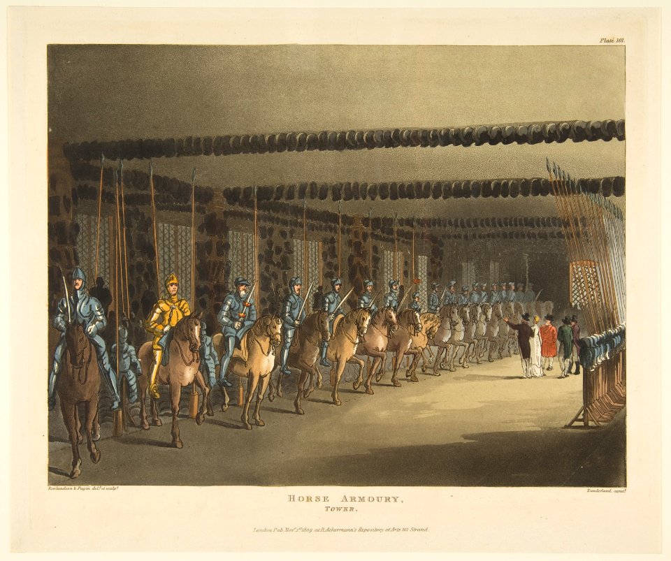 Horse Armoury, Tower of London (Microcosm of London, plate 101) MET DP812859