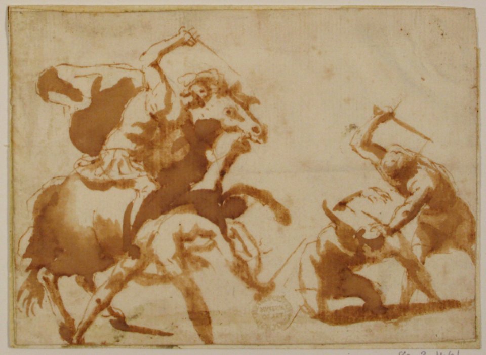 Horsemen and Three Foot Soldiers in Battle MET 80.3.461