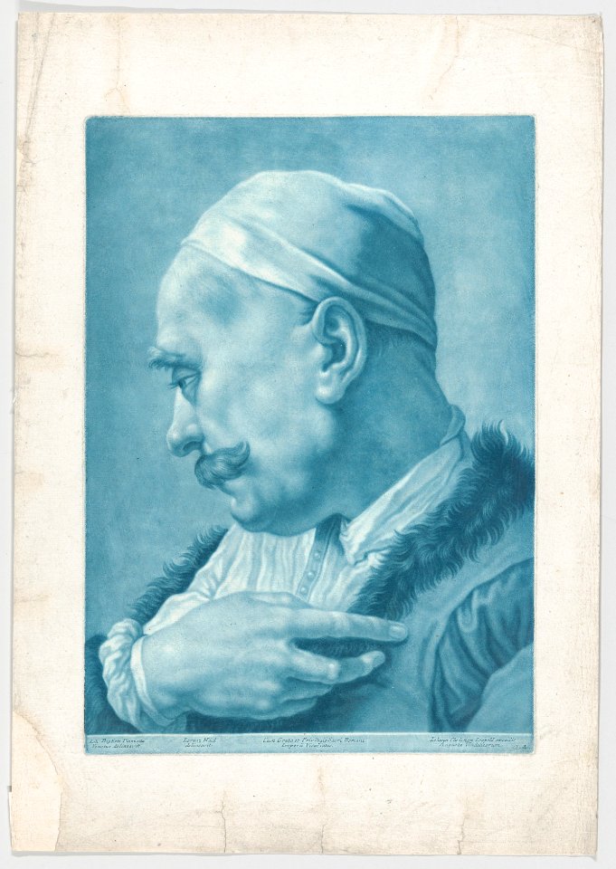 Imaginary portrait head of a man wearing a cap and fur-trimmed coat; from the series of 22 imaginary portrait heads after Giovanni Battista Piazzetta MET DP859242