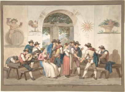 Interior of a Roman Inn, 1817. MET DP801496