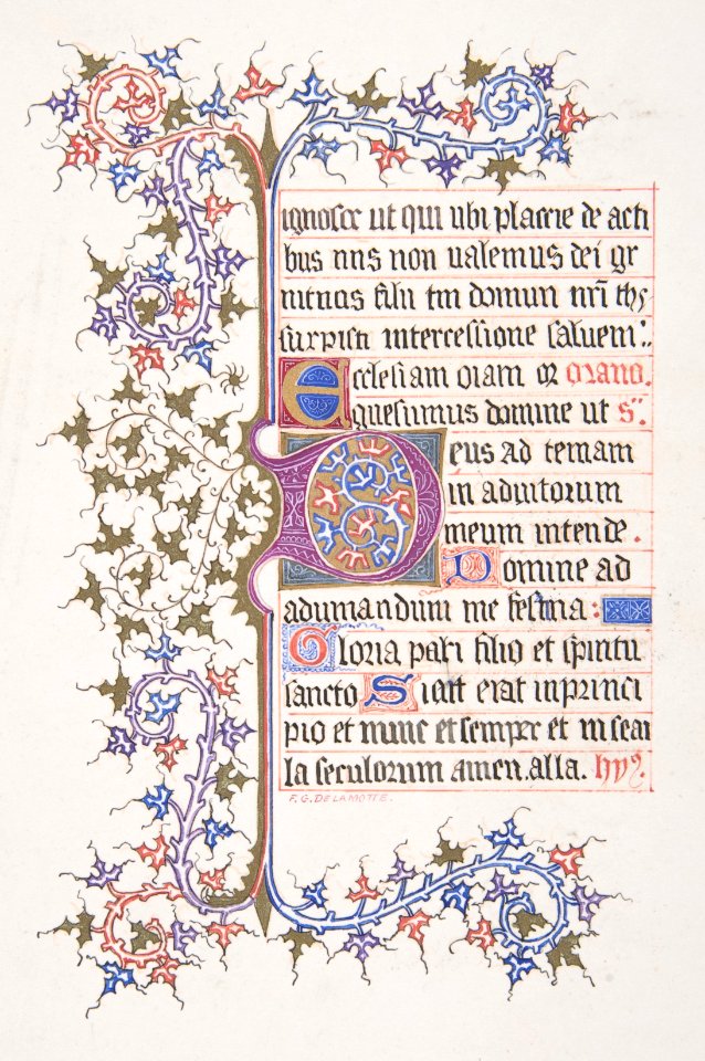 Illuminated Leaf with Initial "E" (recto); Vine Border (verso) MET DP801147