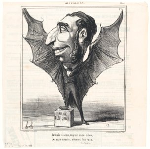 I am a bird, see my wings. I am a bat, long live the rats (La Fontaine), from 'News of the day,' published in Le Charivari, March 24, 1869 MET DP877768