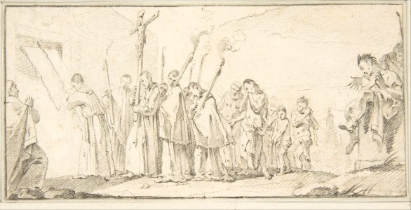 Illustration for a Book- Procession of Monks and Flagellants MET DP812560