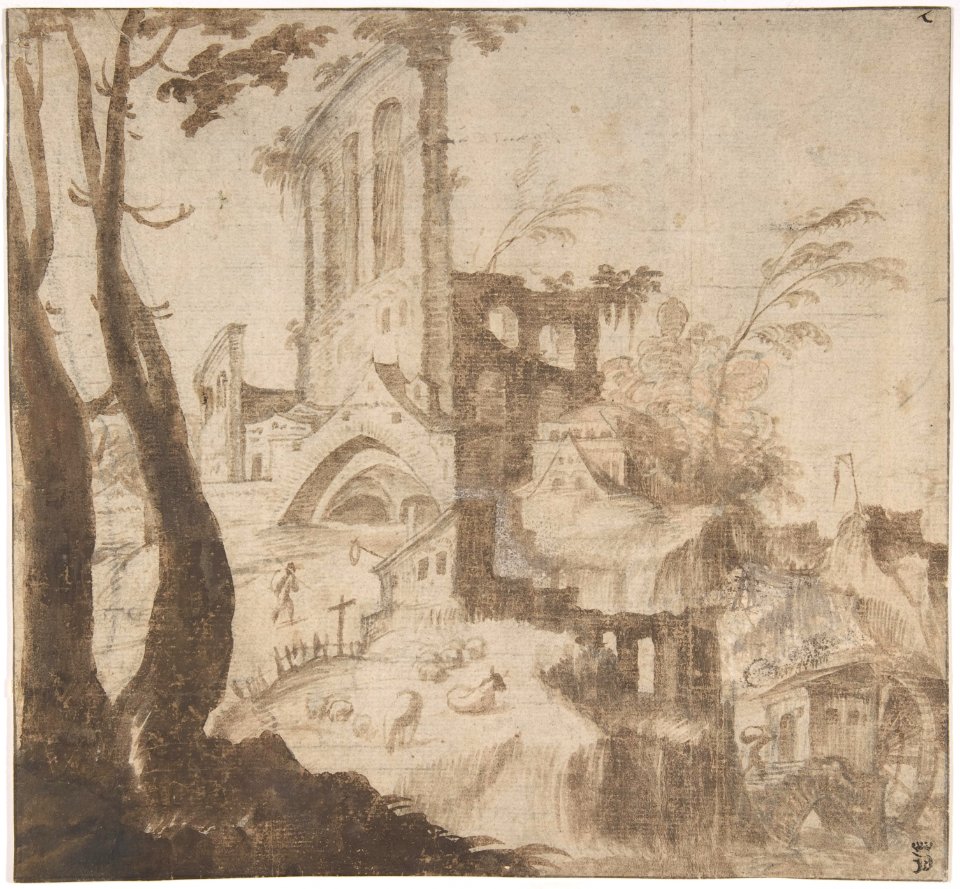 Imaginary Hilly Landscape with Ruins MET DP801709