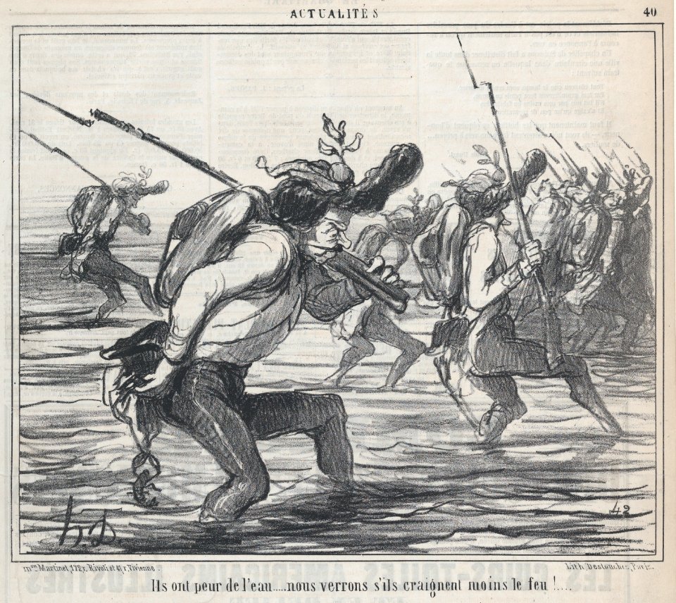 Ils ont peur de l'eau..., from Actualités, published in Le Charivari, May 11, 1859 MET DP876837