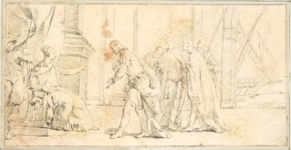 Illustration for a Book- Queen of Port City Receiving Envoys MET DP812563