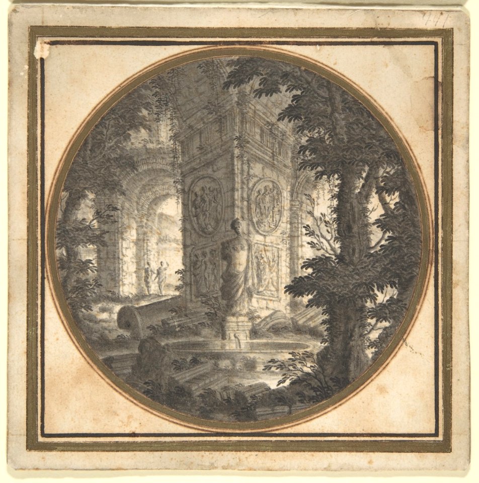 Imaginary Landscape with Classical Ruins; Fountain in Foreground MET DP809449