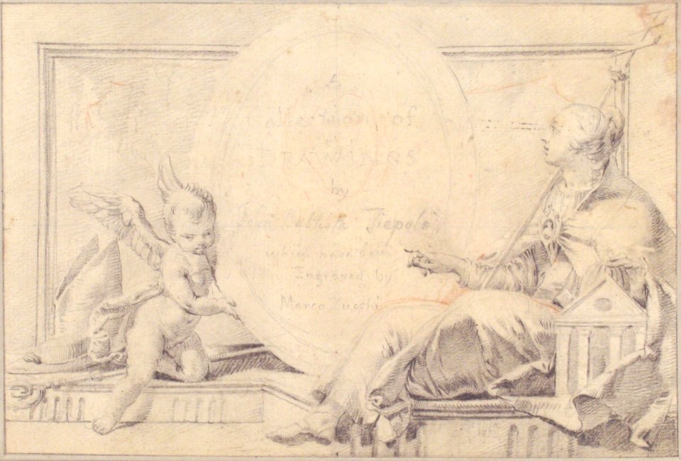 Illustration for a Book- Frontispiece with a Female Allegorical Figure (Religion?) and a Putto MET 59.600.205