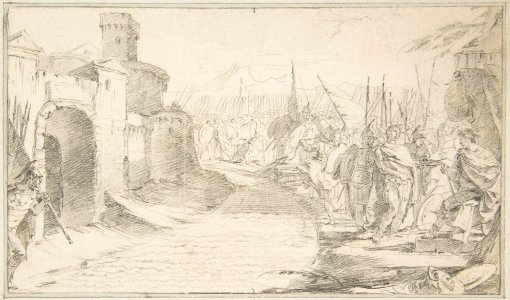 Illustration for a Book- Meeting Between Two Generals (?) before a Fortified Town MET DP812566