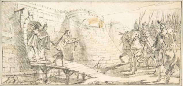 Illustration for a Book- Surrender of the Keys of a City to an Emperor MET DP812546