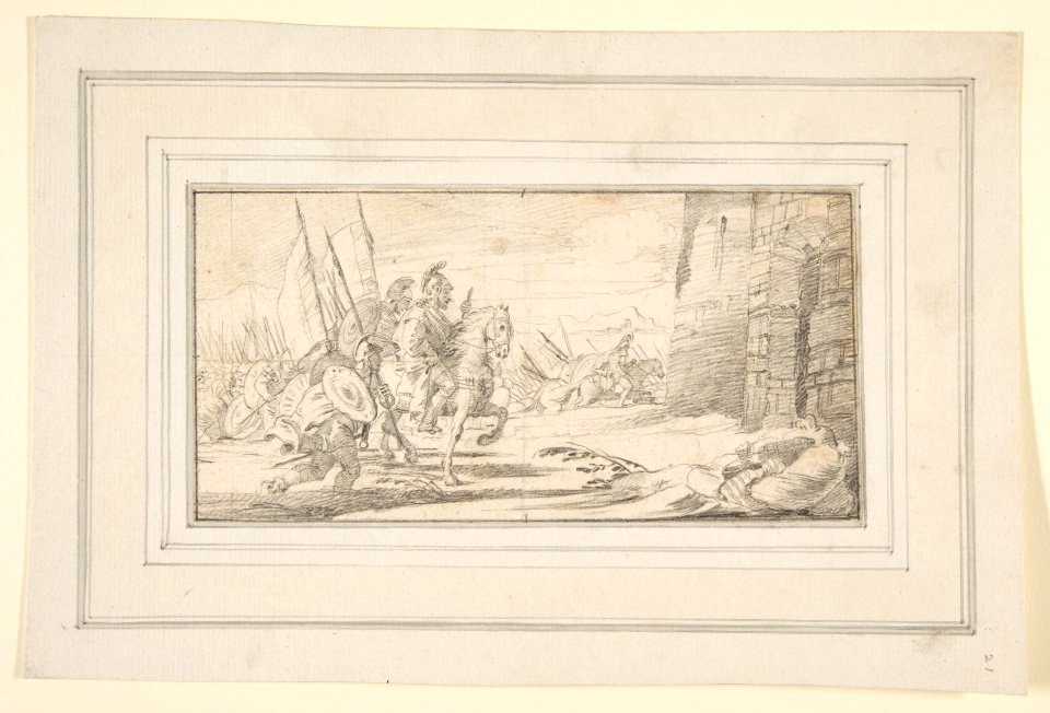 Illustration for a Book- Troops Advancing toward a City Gate MET DP811981