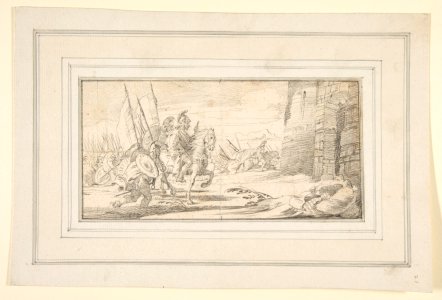 Illustration for a Book- Troops Advancing toward a City Gate MET DP811981