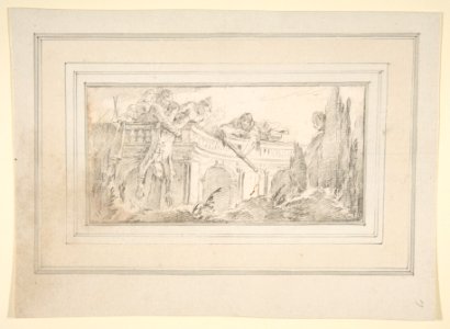 Illustration for a Book- Scene of Men Disposing of Corpse in a Garden MET DP811999