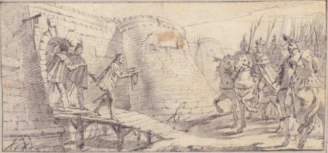 Illustration for a Book- Surrender of the Keys of a City to an Emperor MET 59.600.195
