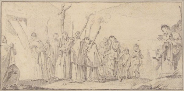 Illustration for a Book- Procession of Monks and Flagellants MET 59.600.189