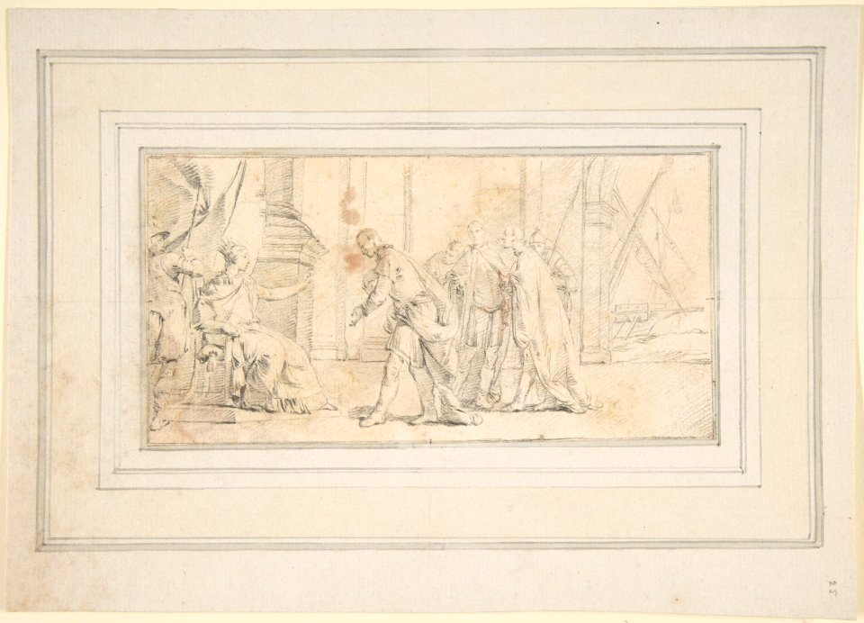 Illustration for a Book- Queen of Port City Receiving Envoys MET DP811995