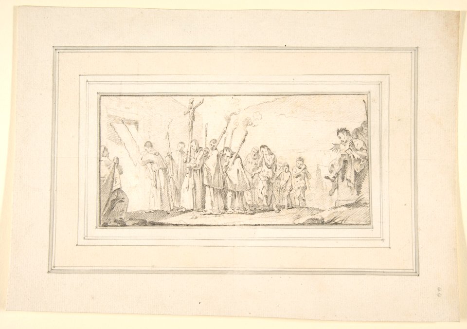 Illustration for a Book- Procession of Monks and Flagellants MET DP811992