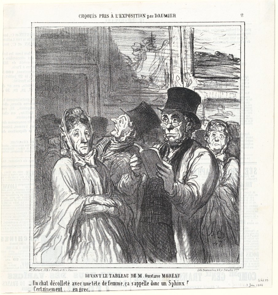In front of Mr. Gustave Moreau's paintings, from 'Exhibition sketches,' published in Le Charivari, June 3, 1864 MET DP877323