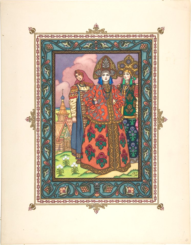 Illustration for "La Belle Vassilissa" -The Stepmother and Step Sisters- MET DP804765