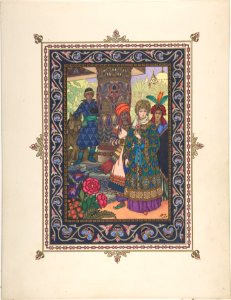 Illustration for "L'oiseau de Feu" -Tsarenvna Elena the Fair with her Servants- MET DP804784