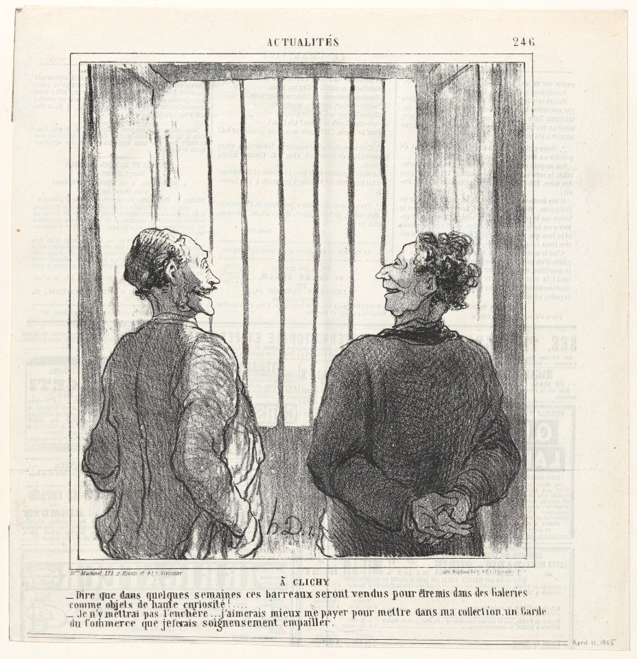 In Clichy, from 'News of the day,' published in Le Charivari, April 11, 1865 MET DP877356