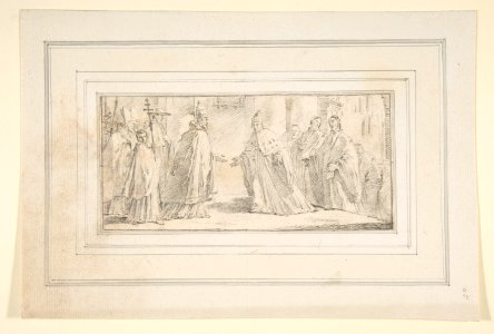 Illustration for a Book- Meeting Between a Pope and Doge MET DP812095
