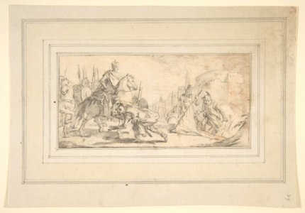 Illustration for a Book- Soldiers Surrendering to an Emperor, with a City in the Background MET DP811983