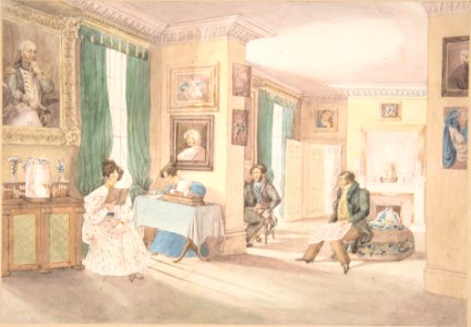 Interior with Three Men and Two Women MET DP806209