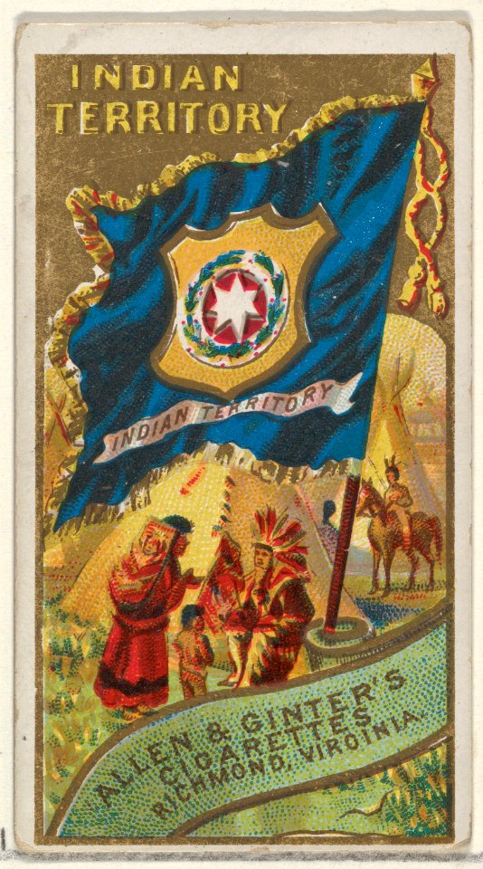 Indian Territory, from Flags of the States and Territories (N11) for Allen & Ginter Cigarettes Brands MET DP834528