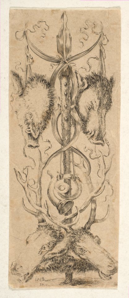 Hunting Trophy with Stag Heads at Bottom MET DP817946