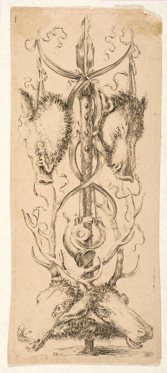 Hunting Trophy with Stag Heads Below MET DP817944