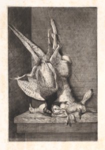 Hunting trophy with game birds and rabbit Met DP887942