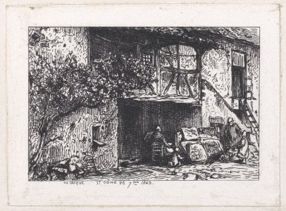 House at Saint-Cômte and Drinker at the Barrel Met DP886945