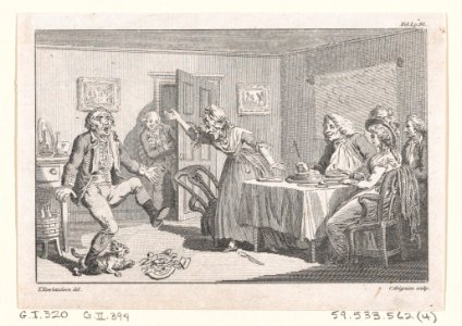 Humphry Clinker Smashing a Dish at Dinner..., an illustration from Tobias Smollett's "The Expedition of Humphry Clinker" (London, 1793), Vol. 1 MET DP872117