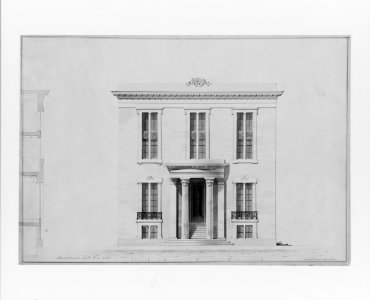 House for William C. Rhinelander, No. 1 Fifth Avenue, New York (front elevation and partial section, project) MET 185387