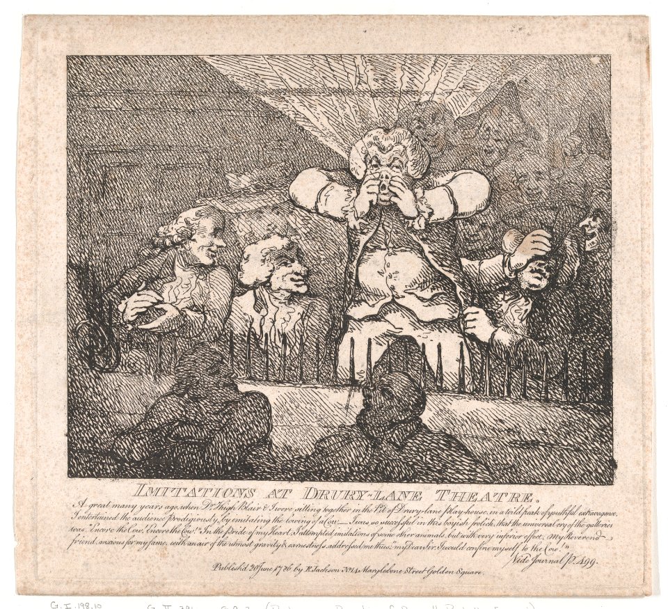 Imitations at Drury-Lane by the Journalist (Picturesque Beauties of Boswell, Part the Second) MET DP871878