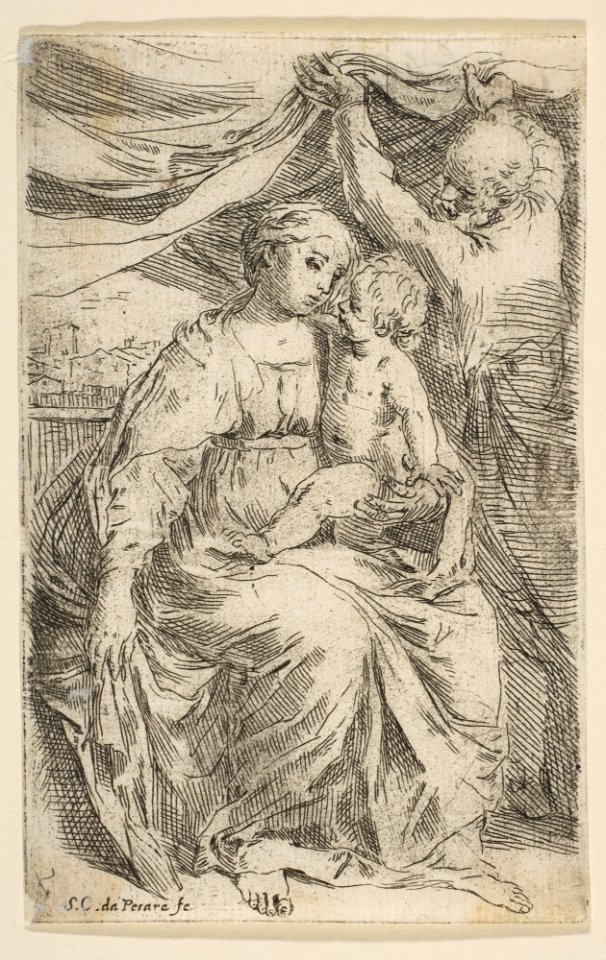 Holy Family with a curtain MET DP815101