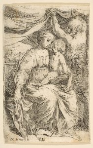 Holy Family with a curtain MET DP815101