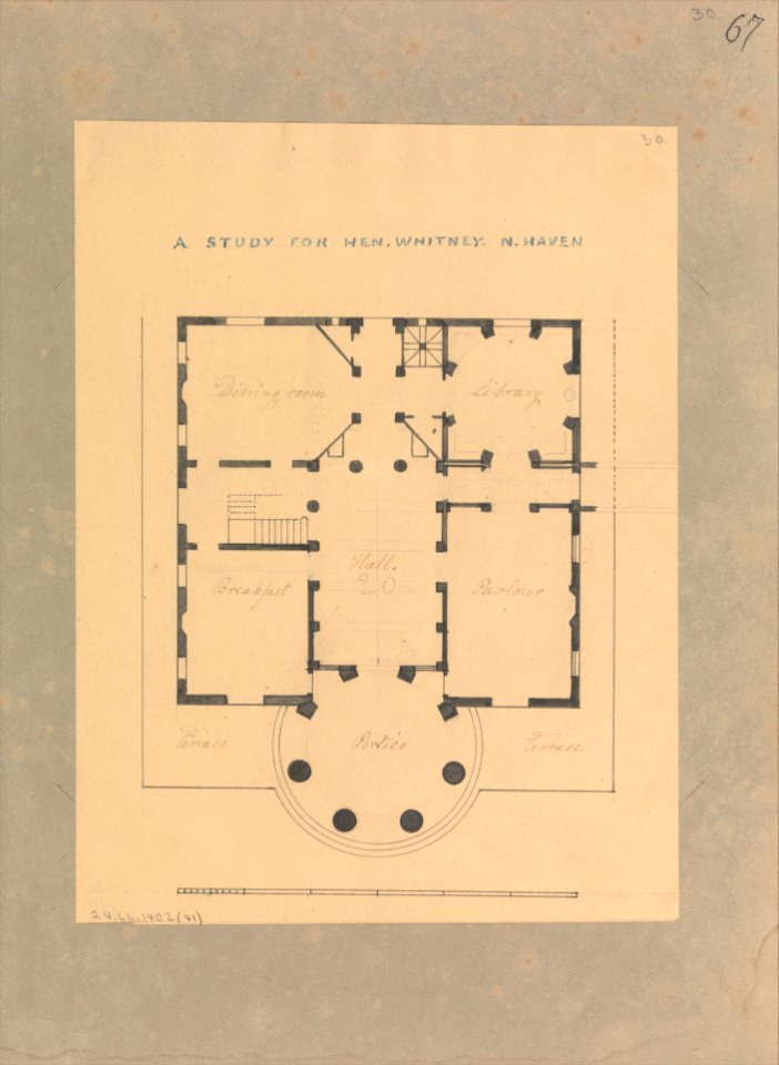 House for Henry Whitney, New Haven, Connecticut (plan) MET DP307221