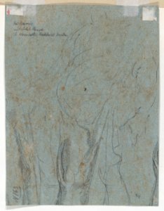 Holy Family with the Infant St. John the Baptist (recto); large-scale cropped sketches of draperies and legs (verso) MET DP869115