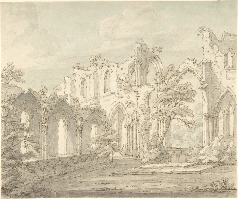 Interior view of Fountains Abbey, Yorkshire MET DP805095