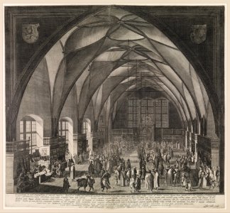 Interior View of Vladislav Hall at Prague Castle during the Annual Fair MET DP328099