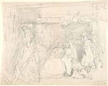 Interior with Figures before a Fireplace MET DP800918