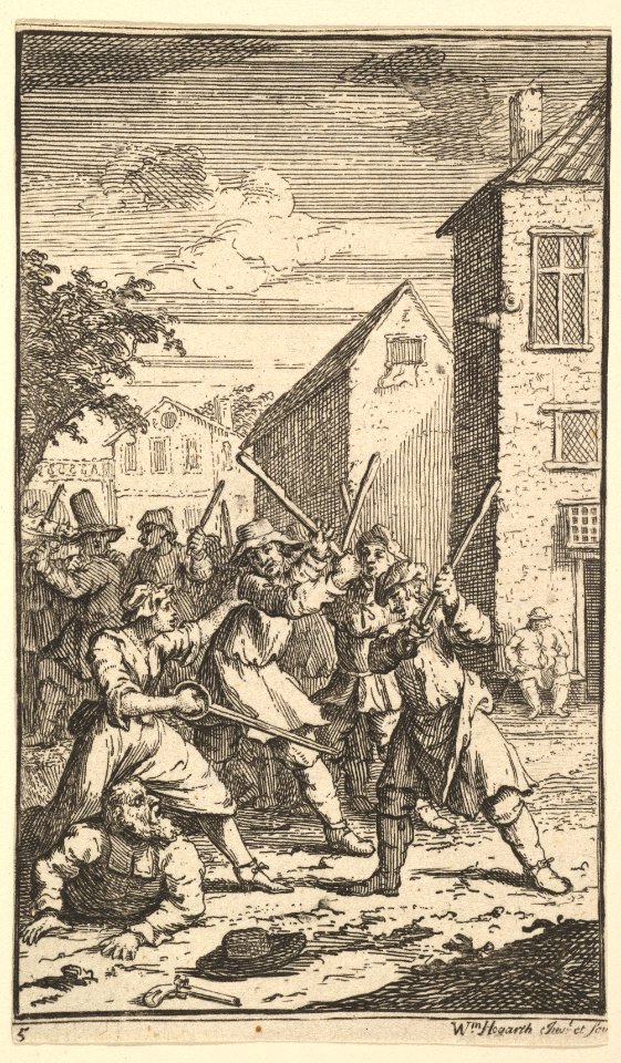 Hudibras Vanquished by Trulla (Seventeen Small Illustrations for Samuel Butler's Hudibras, no. 5) MET DP824918