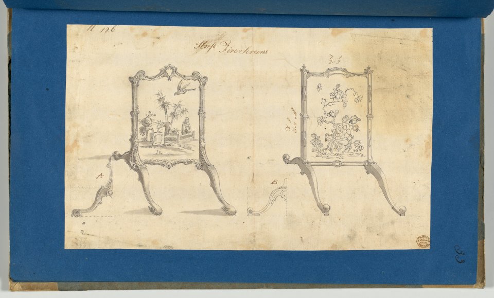 Horse Fire Screens, in Chippendale Drawings, Vol. I MET DP-14278-028