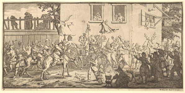 Hudibras and the Skimmington (Seventeen Small Illustrations for Samuel Butler's Hudibras, no. 9) MET DP824939