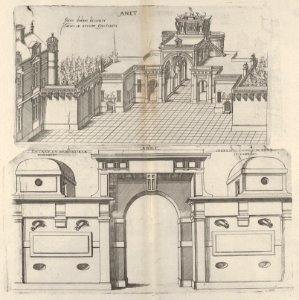 Interior View of the Court Yard and Frontal View of the Defense Mechanism at Chateau d'Anet MET DP834470