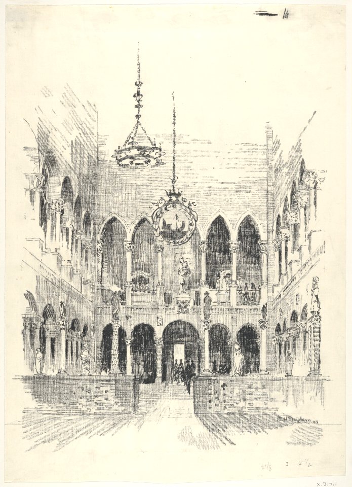 Interior View of the Nave of Barnard's Cloisters MET DP830548