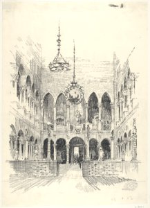 Interior View of the Nave of Barnard's Cloisters MET DP830548