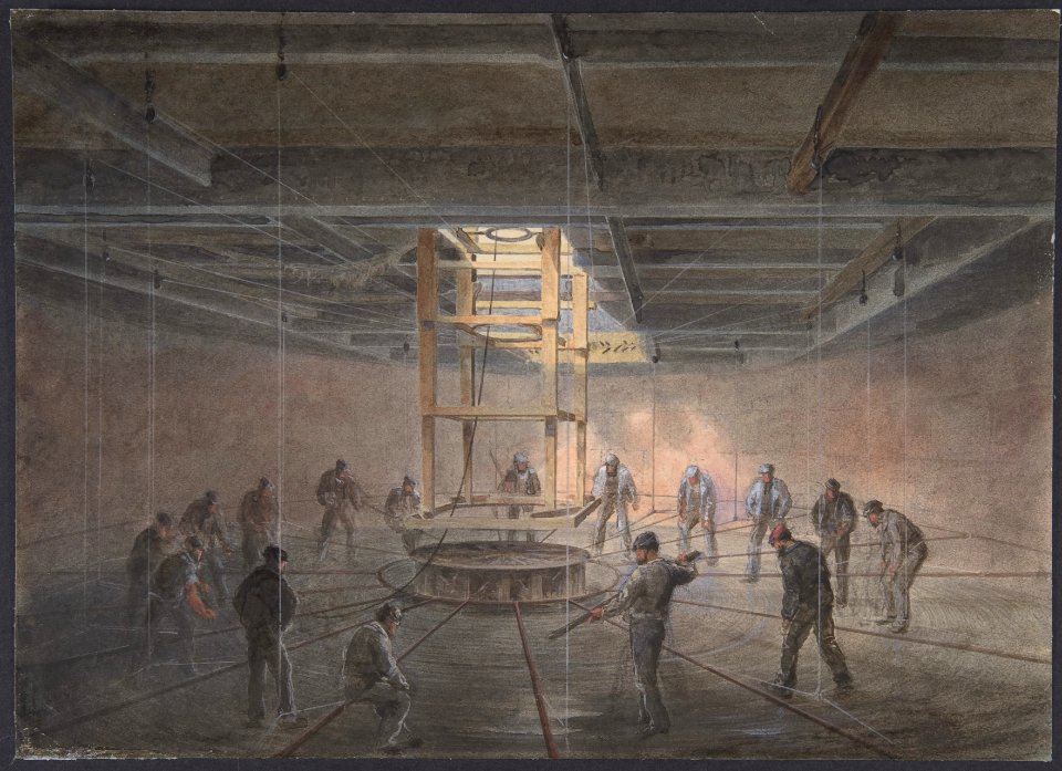Interior of One of the Tanks on Board the Great Eastern- The Cable Passing Out MET DP801264